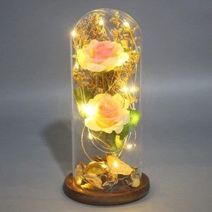 Silk Rose Flower Gift with Led Light String